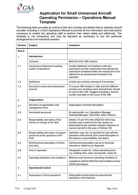 machine operation manual sample